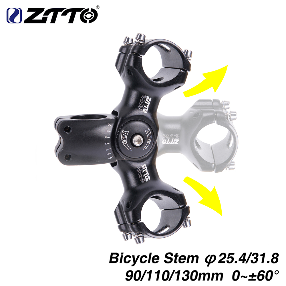 Mountain Biking Xc - Ztto-自転車の調整可能なステム、サイクリングパーツ、山と道路、シティバイク、xc mtb、31.8mm、25.4mm、60ライザー、90mm、110mm、130mm