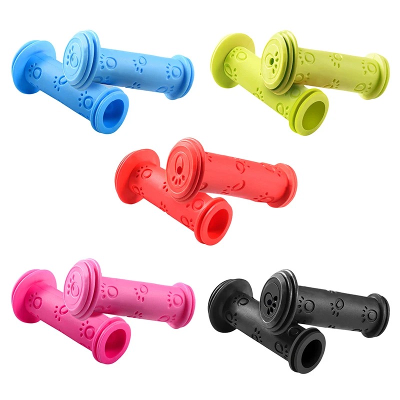 Mountain Biking Blue Mountains - 1 ペアラバーグリップハンドルハンドルバーグリップカラフルな青赤アンチスキッド子供子供キッズバイク自転車三輪車