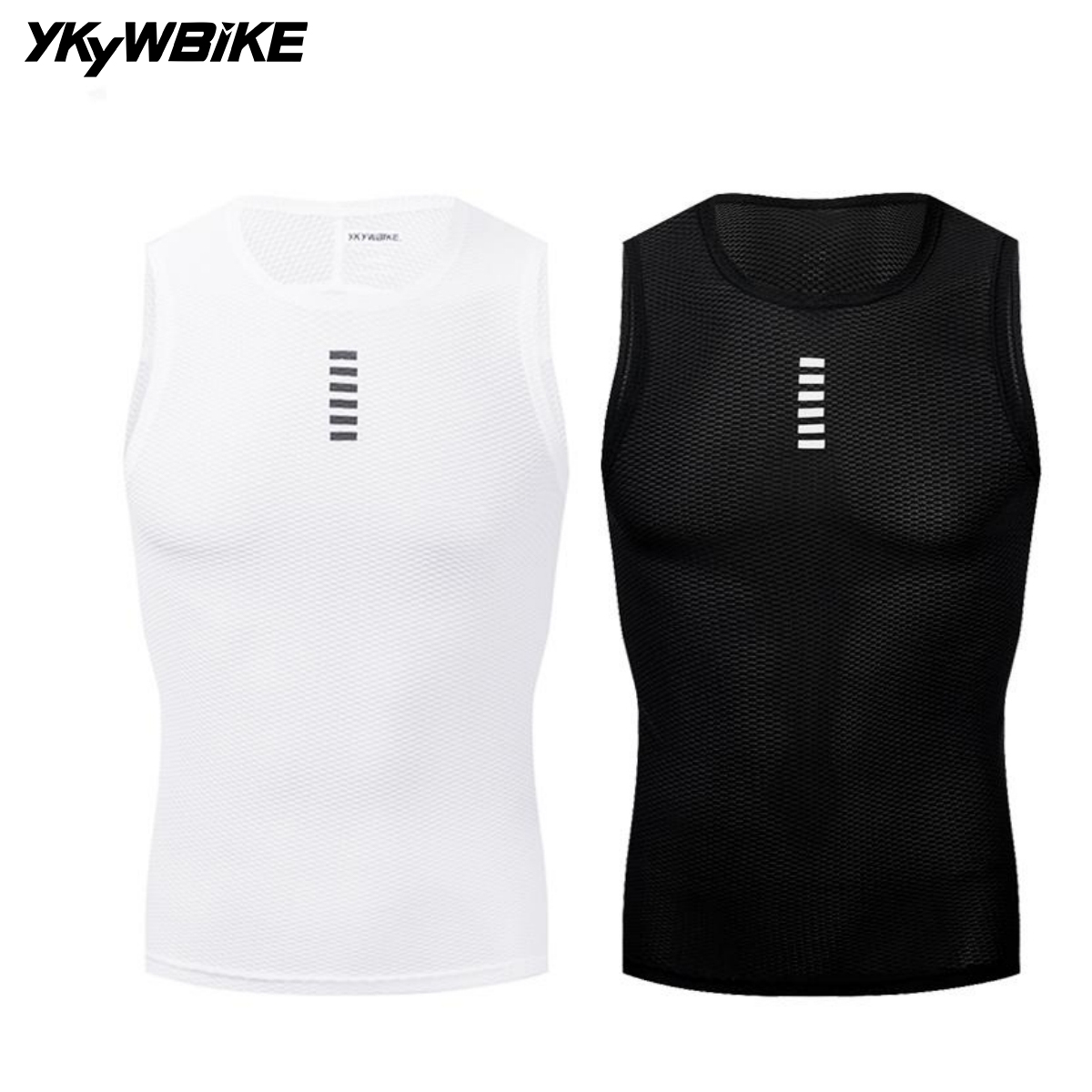 Mountain Biking Vest - Ykyw ノースリーブ男性夏サイクリングジャージ自転車のベスト黒白メッシュ下着mtbロードバイクのベース層スポーツジム服