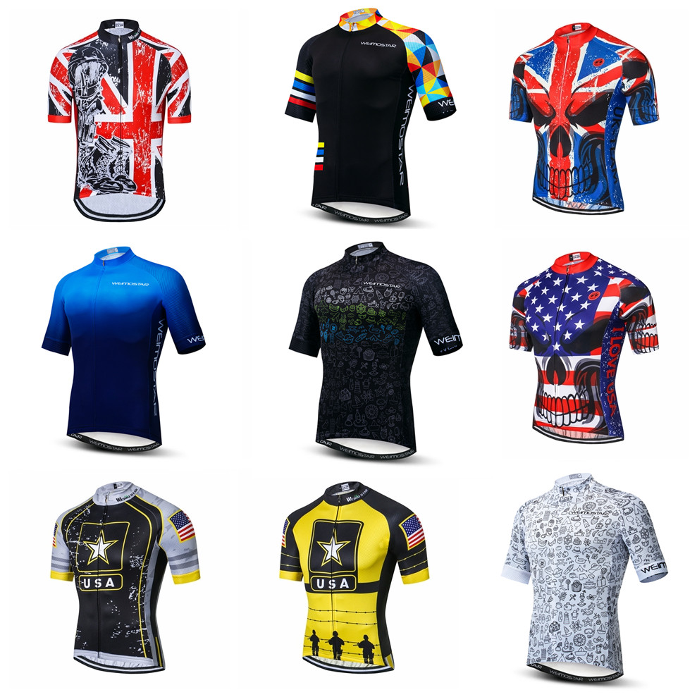 Mountain Biking Blue Mountains - サイクリングジャージ男性の自転車ジャージ半袖プロチーム道路マウンテンmtbマイヨciclismoレーストップtシャツシャツブルー米国英国