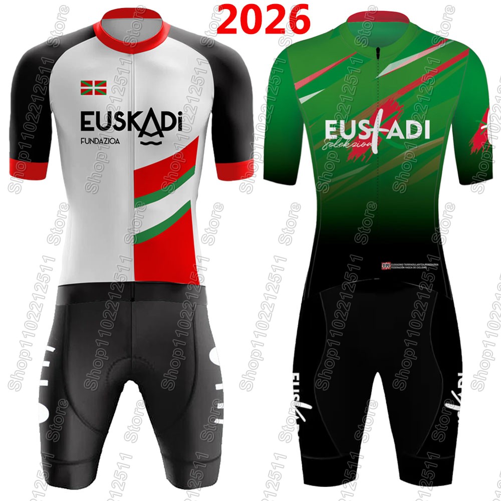 Mountain Biking Shorts - Euskadi チームサイクリングジャージ 2026 セット夏スペイン自転車服ロードバイクシャツスーツ自転車ビブショーツ MTB Ropa