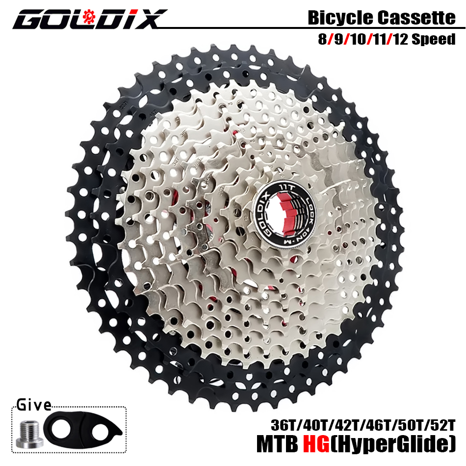 Cassette 11 Speed - GOLDIX 自転車カセット 8/9/10/11/12 スピードフリーホイール 36T/40T/42T/46T/50T/52T HG