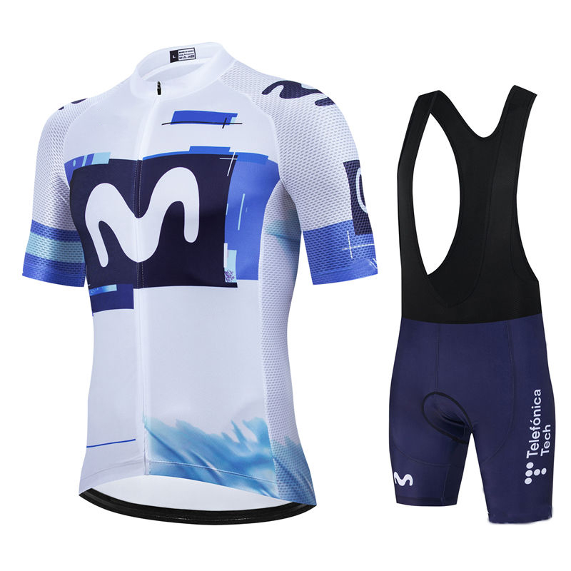Mountain Biking Shorts - Movistar プロチーム夏サイクリングジャージスーツメンズ通気性マウンテン自転車服セットバイクマウンテンマイヨ Ropa Ciclismo