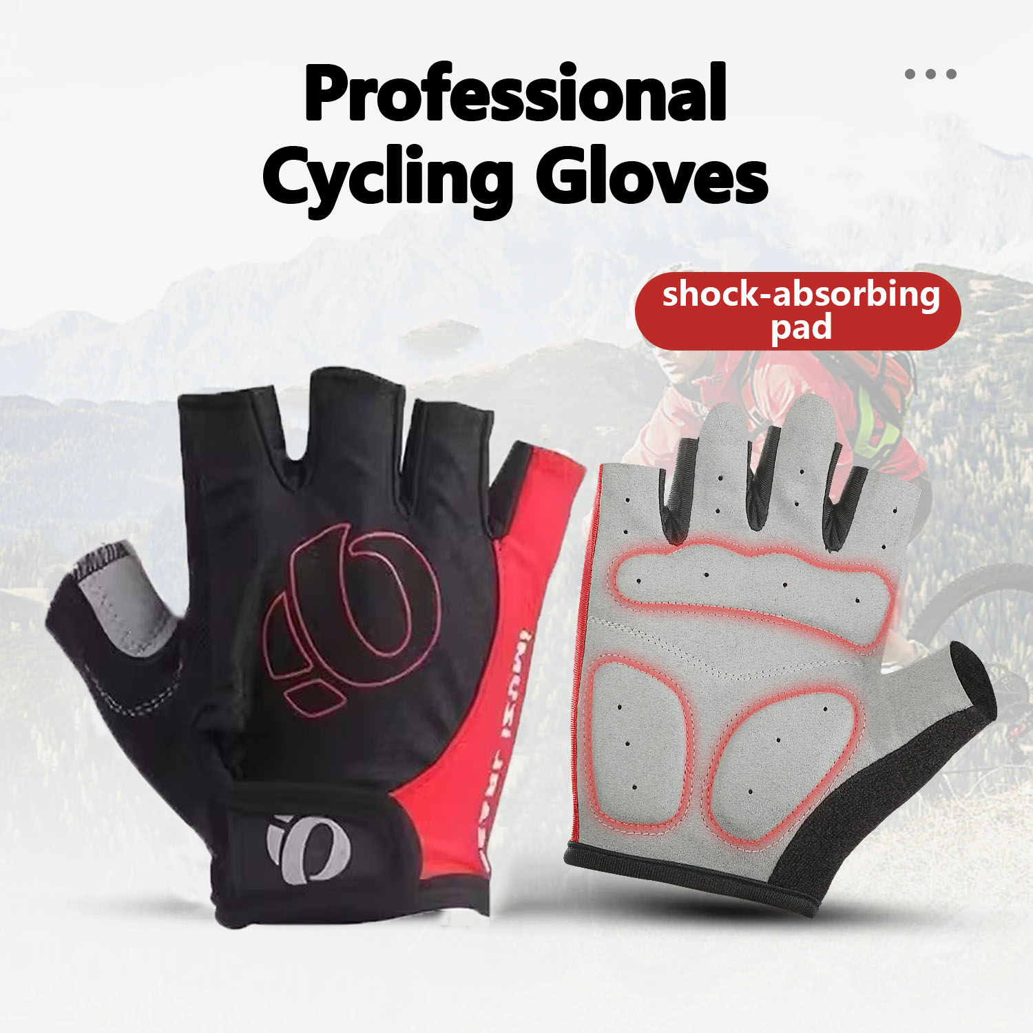 Mountain Biking Gloves - 屋外サイクリング衝撃吸収ハーフフィンガーグローブユニセックス用滑り止めマウンテンロードバイクオフロード通気性ハンティンググローブ