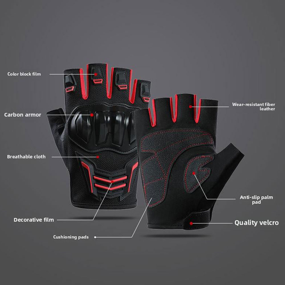 通気性オートバイ手袋夏ハーフフィンガー Guantes モト - Mountain Biking Gloves のレビューと価格
