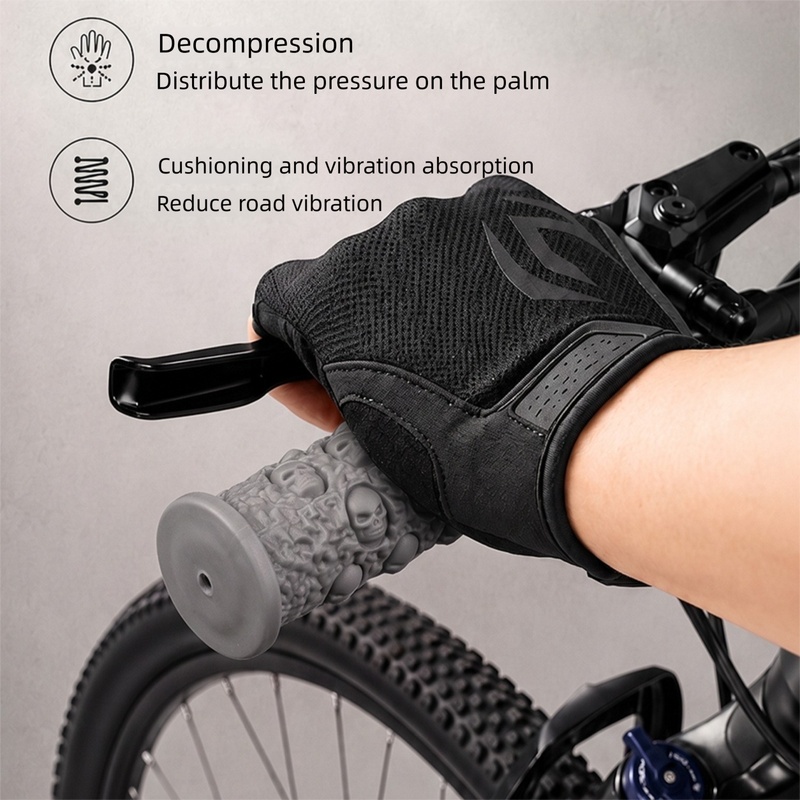 自転車ハンドルバーグリップ、スカルロックオンTPE滑り止めハ - Mountain Biking Gloves のレビューと価格