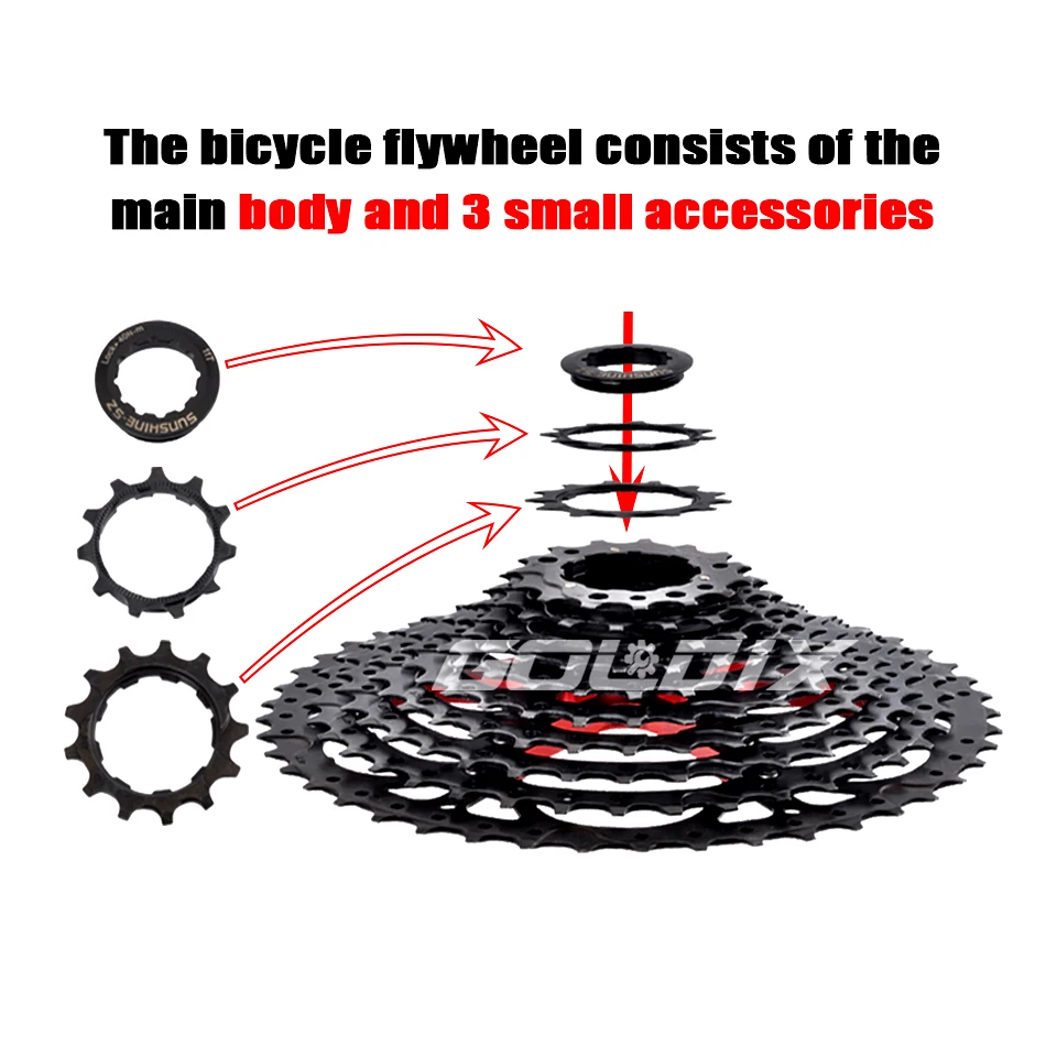 サンシャイン-ブラックバイクカセット,マウンテンバイクフリー - Cassette 11 Speed のレビューと価格